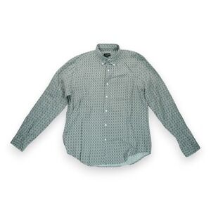 NWT Club Monaco Slim Fit Button Front Shirt Pocket‎ Gray White Medium Geometric